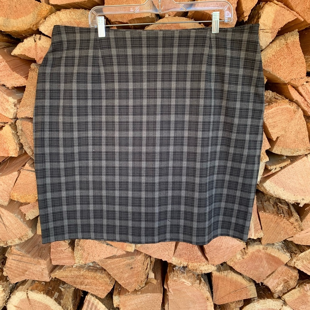 Plaid Knit Pattern Mini Skirt Womens Size 2XL